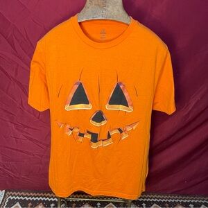 Halloween Pumpkin Jack O’ Lantern Face T-Shirt Orange XL Oversized NWOT